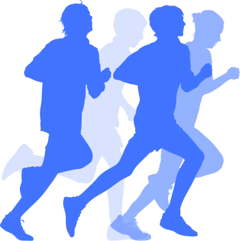 blue running graphic