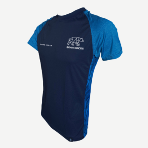 blue running tee shirt